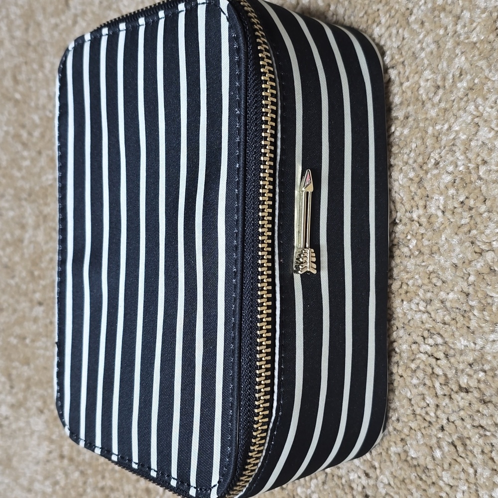 NWT Stella & Dot Striped Travel Jewelry/Cosmetic Bag